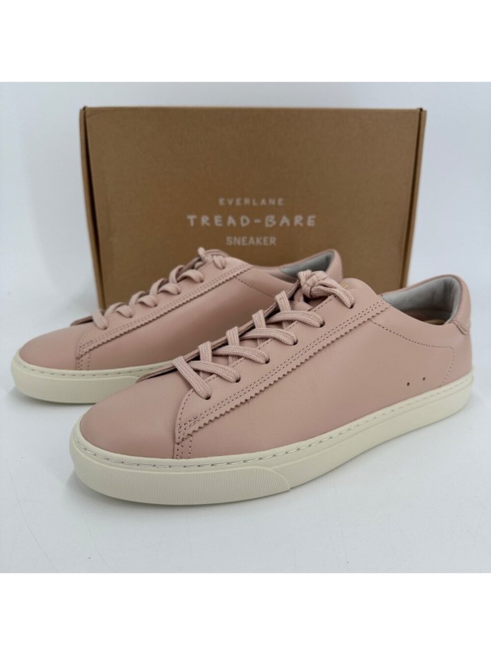 Everlane The Day Sneaker in Pale Pink Leather sz 7 Women's Lace-up Shoes Casual